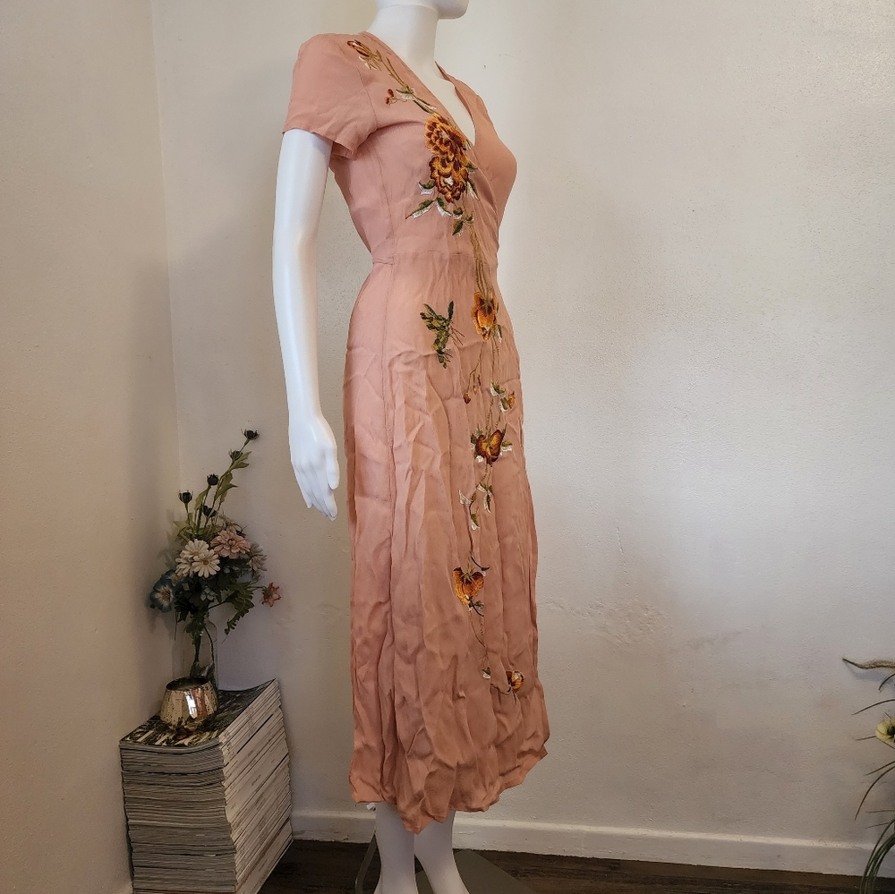 Miss Selfridge Embroidered Wrap Dress